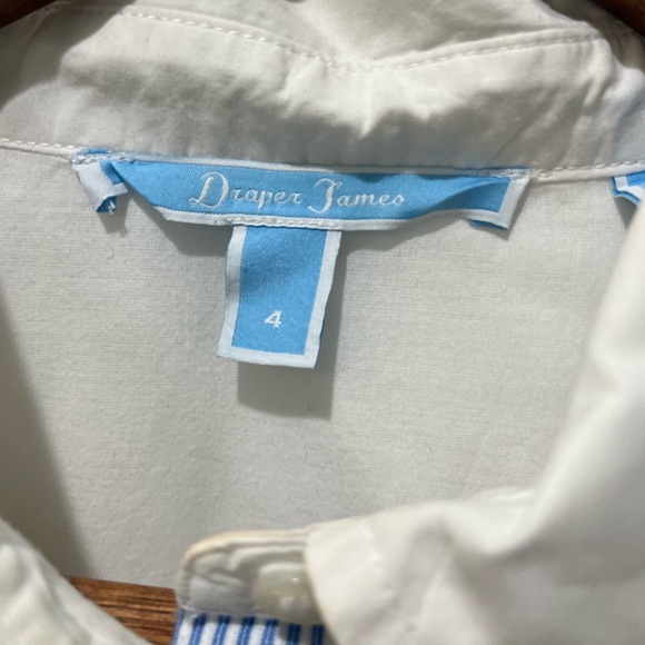 DRAPER JAMES TULIP WHITE COTTON SHIRT DRESS SIZE 4 - Picture 4 of 16